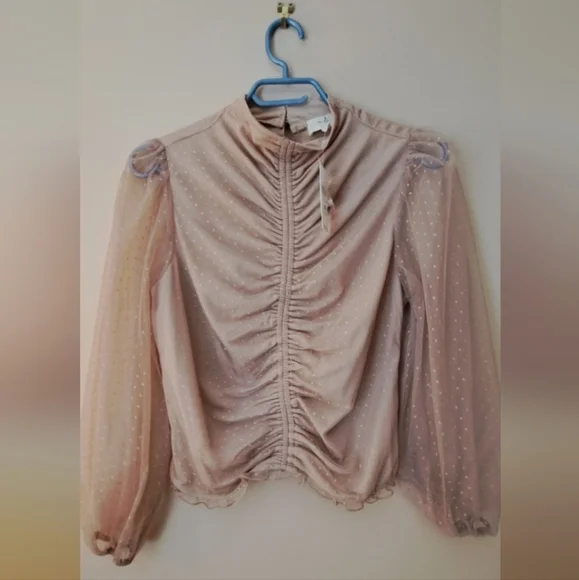 Anthropologie ✨️NWT✨️ 'En Elly' XS Petite Blouse, Light Sand Colour 👚 - Picture 2 of 6